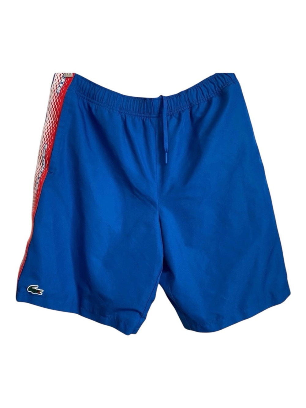 Lacoste Sport Blue Performance Gym Shorts Crocodile Logo Activewear Med